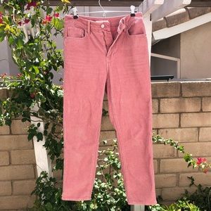 ‼️SOLD‼️ high waisted pink corduroy mom jeans